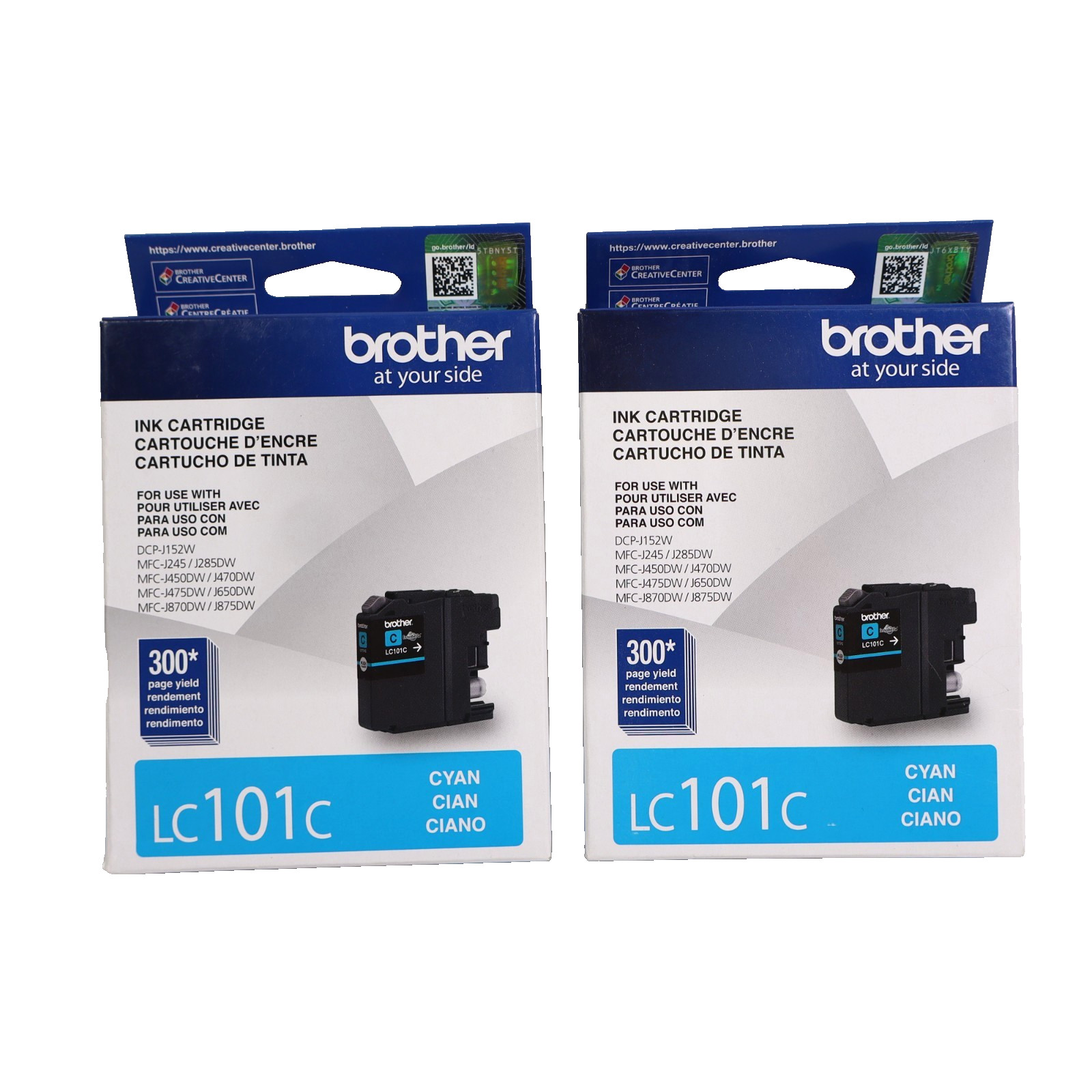 2 PACK Genuine Brother LC101 Cyan Ink Cartridge DCP-J152W, MFC-J245 OPEN BOX