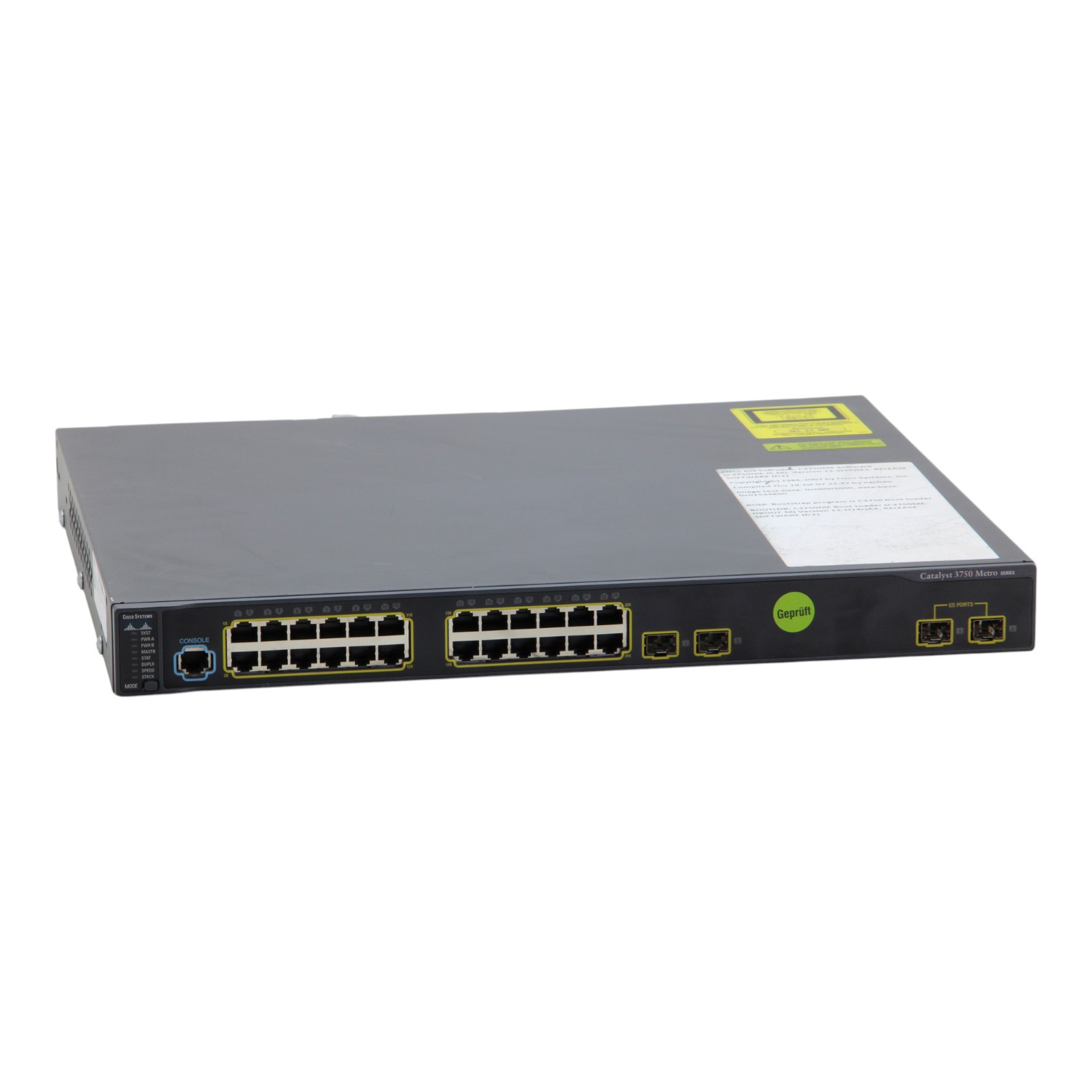 Cisco ME-C3750-24TE-M 24-Port 10/100 RJ-45 2x SFP 1x PSU Layer 3 No Rack Ears