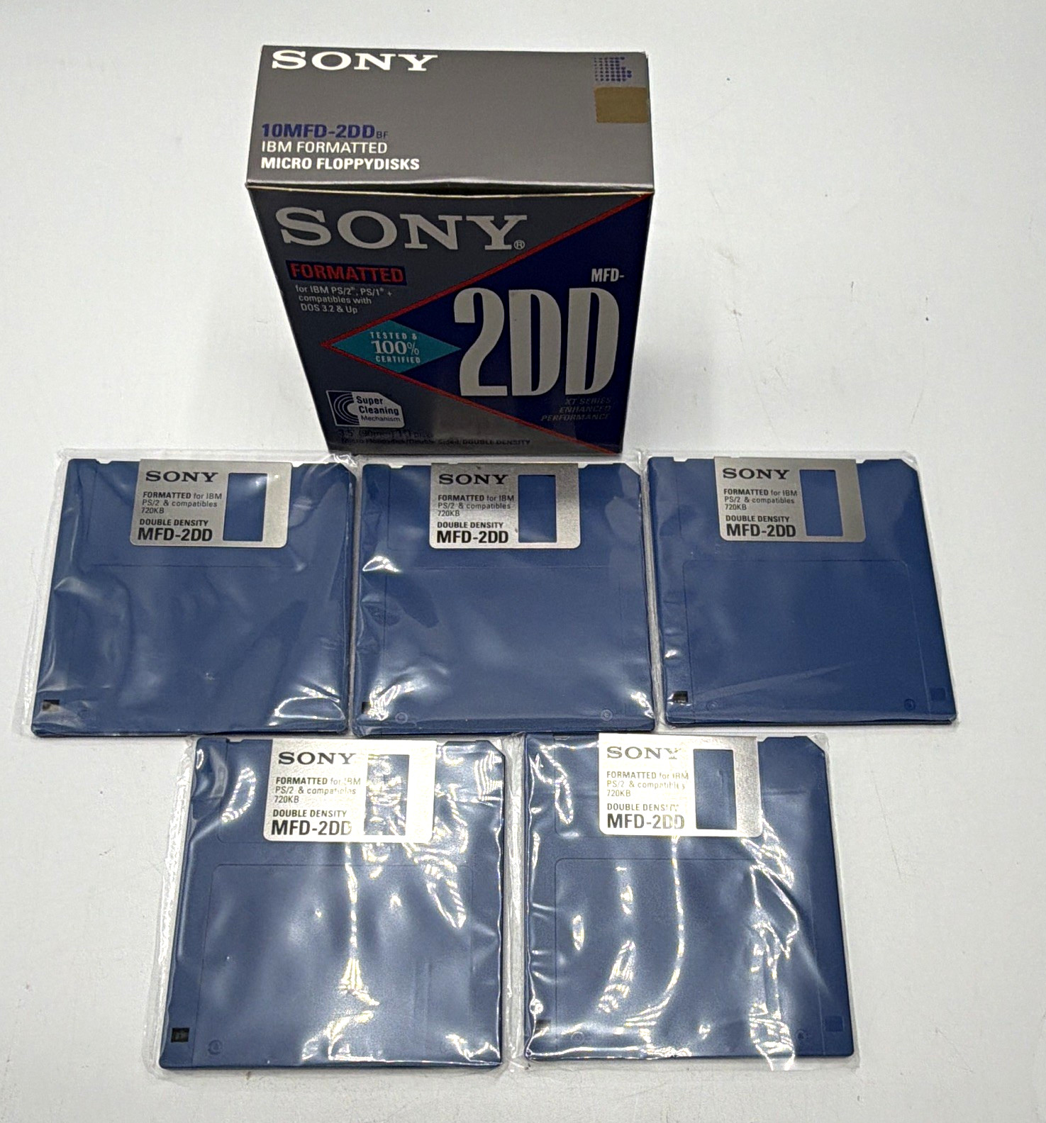 Sony MFD-2DD 720KB 2DD Mini Micro Floppy Disks Double Density, Formatted Sleeve 
