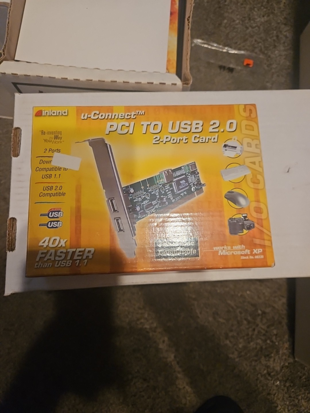 Inland U-Connect PCI to USB 2.0 2-Port Card New Sealed