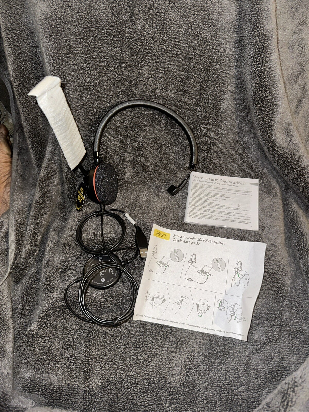 JABRA Evolve 20/20SE UC Stereo Headset, USB-A Connectivity - Open Box, Never Use