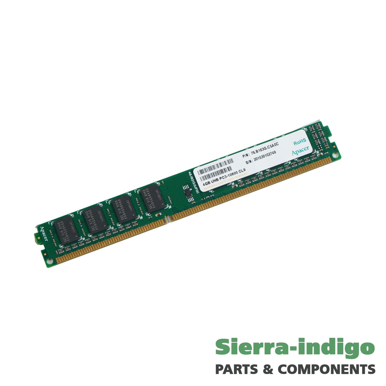 Apacer 76.B163G.C5A0C 4GB UNIB PC3-10600 CL9 Memory RAM