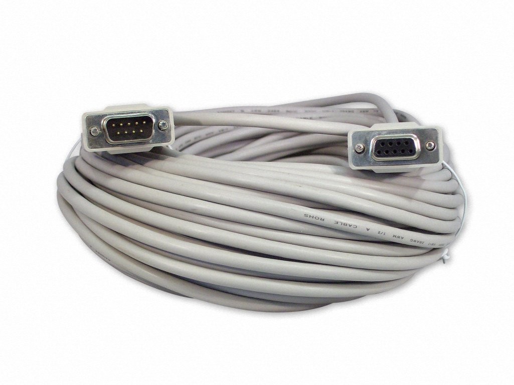 100 Foot DB9 9 Pin Serial / RS232 Male/Female Extension Cable