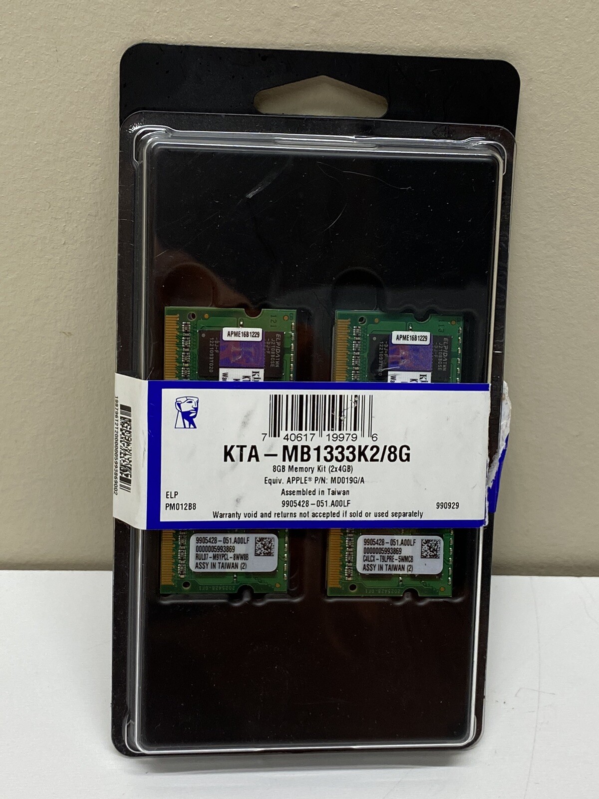 (New) 8G(2x4GB)Kingston KTA-MB1333K2/8G DDR3-1333 Memory Kit Equi Apple MD019G/A