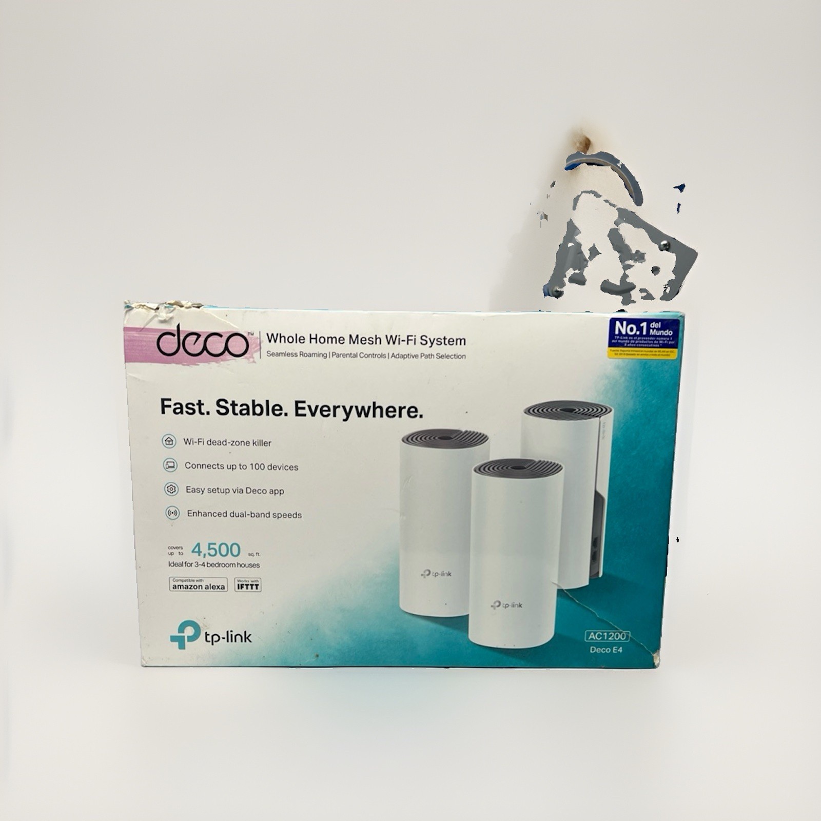 TP-LINK Deco E4 AC1200 - Whole Home Mesh Wi-Fi System - Pack of 3, White  —used—