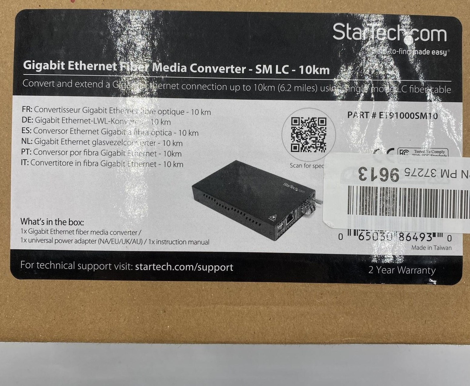 StarTech.com LC Fiber Media Converter for 1Gb Network 10km, 1310nm, ET91000SM10