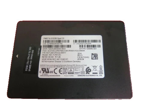 HP Samsung PM871b 2.5 SATA SSD 512GB 936840-001 919901-002