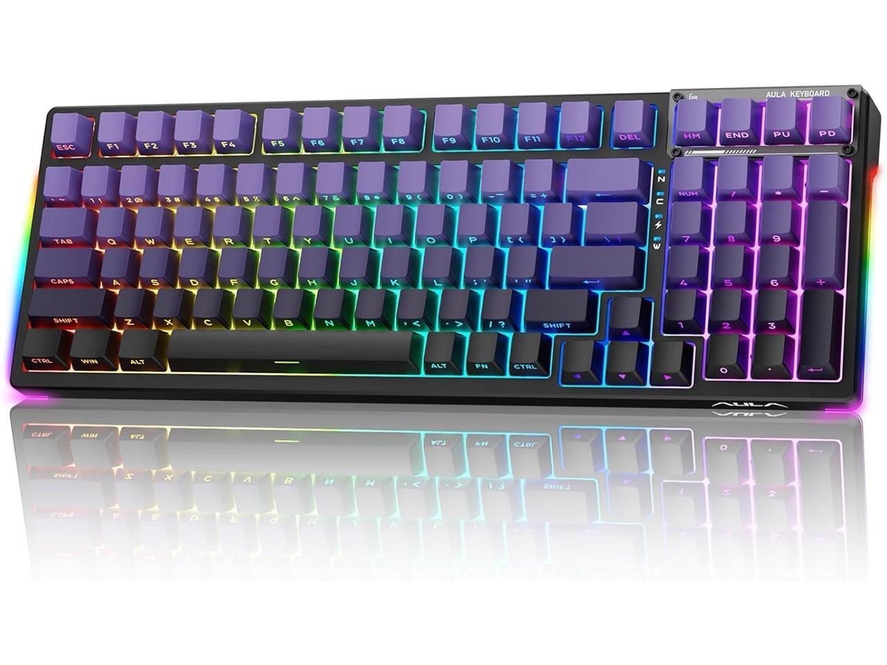 AULA Tri-Mode Mechanical Gaming Keyboard RGB – Open Box No USB Dongle