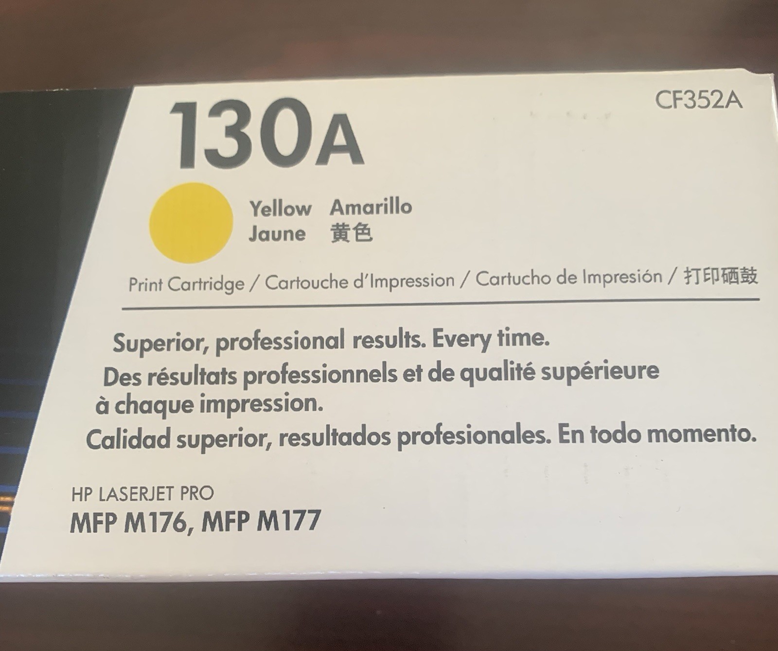 HP 130A Yellow Original LaserJet Toner Cartridge, CF352A