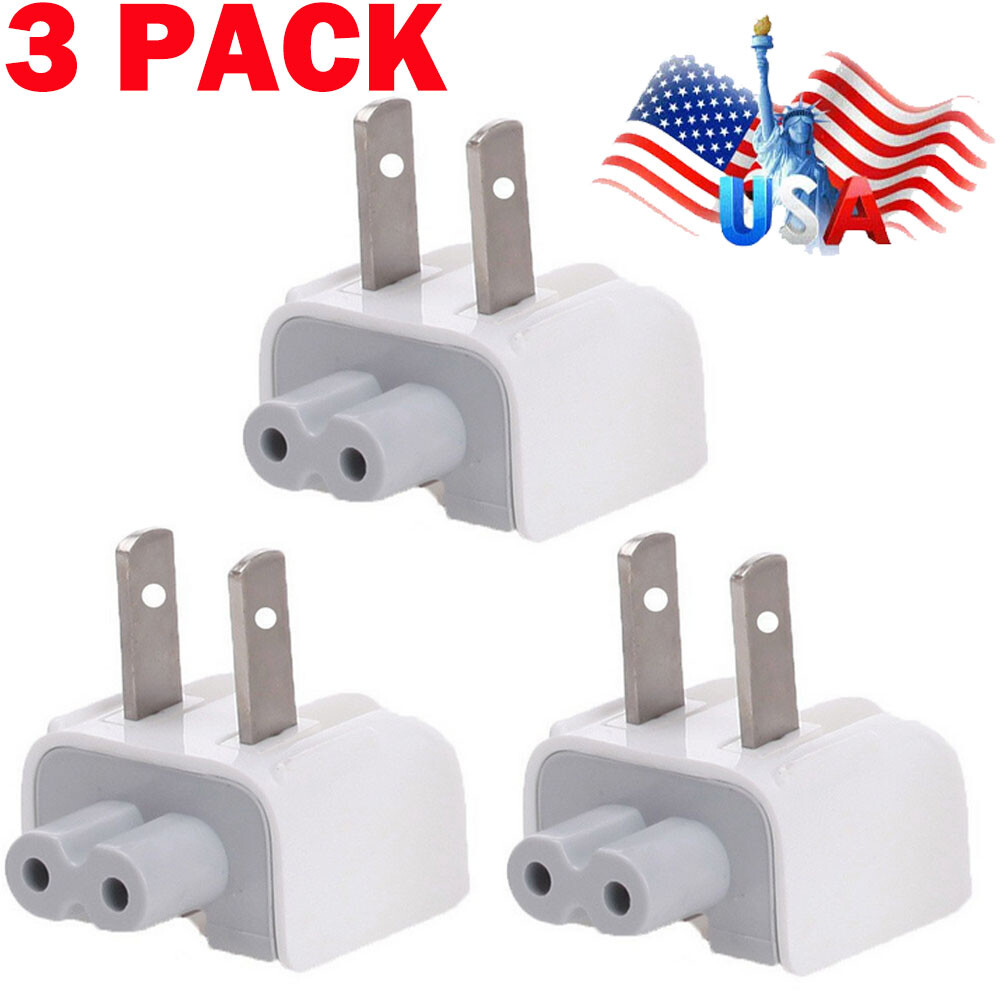 3x AC Power Wall Plug Duck Head For Apple MacBook Pro Air Adapter Charger NEW