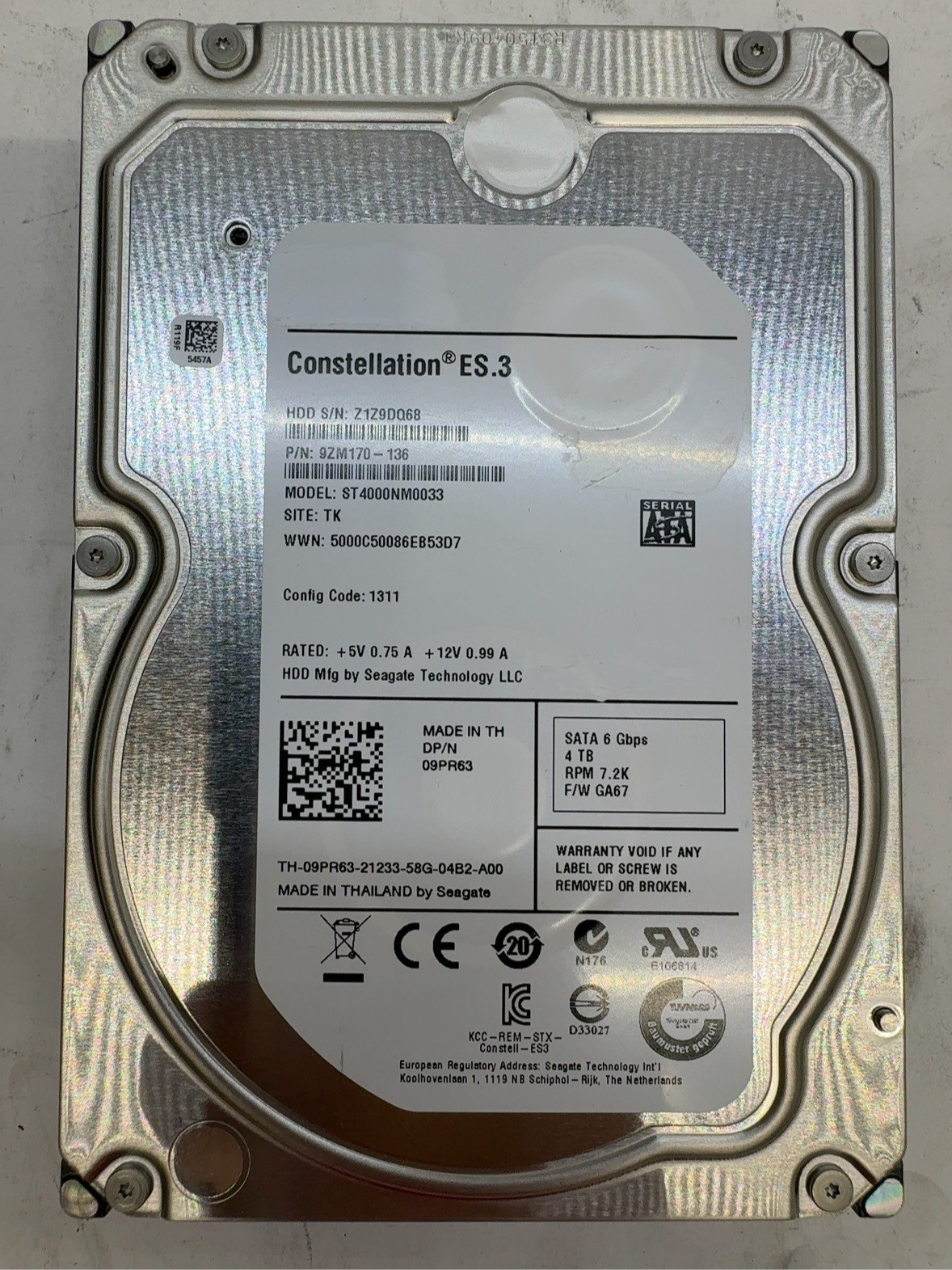 Seagate Constellation ES.3 4TB SATA  HDD ST4000NM0 Enterprise Light Use t8e11