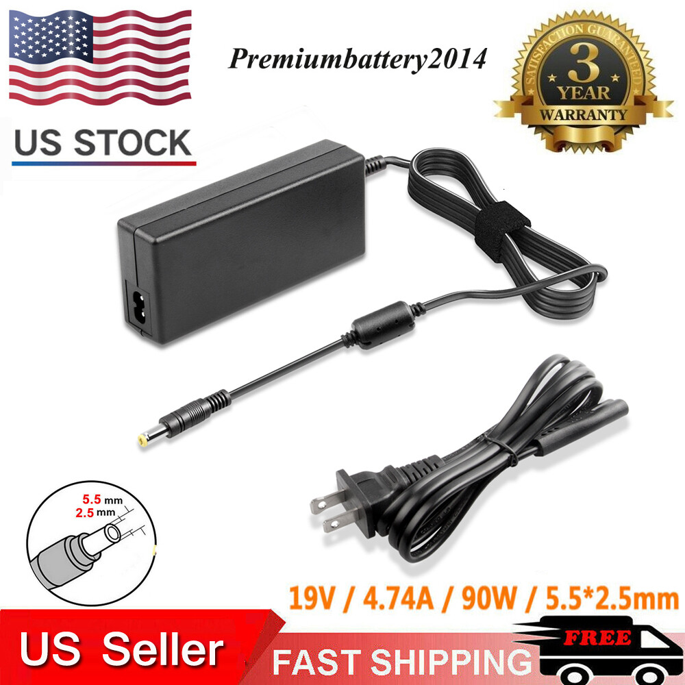 90W AC Power Adapter Charger for Toshiba Asus Lenovo Laptop 19V 4.74A 5.5*2.5mm 