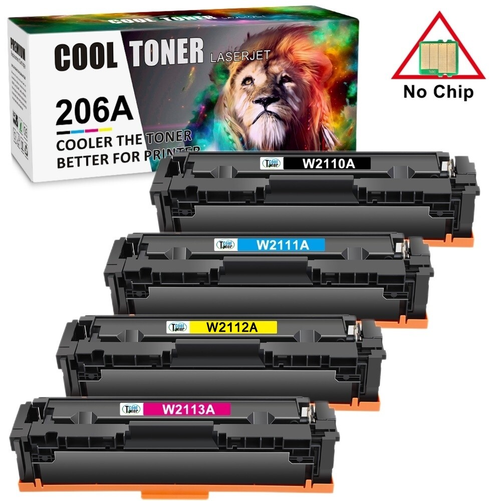 4x NO CHIP Toner for HP 206A W2110A Color Laserjet Pro MFP M283cdw M282 M255dw