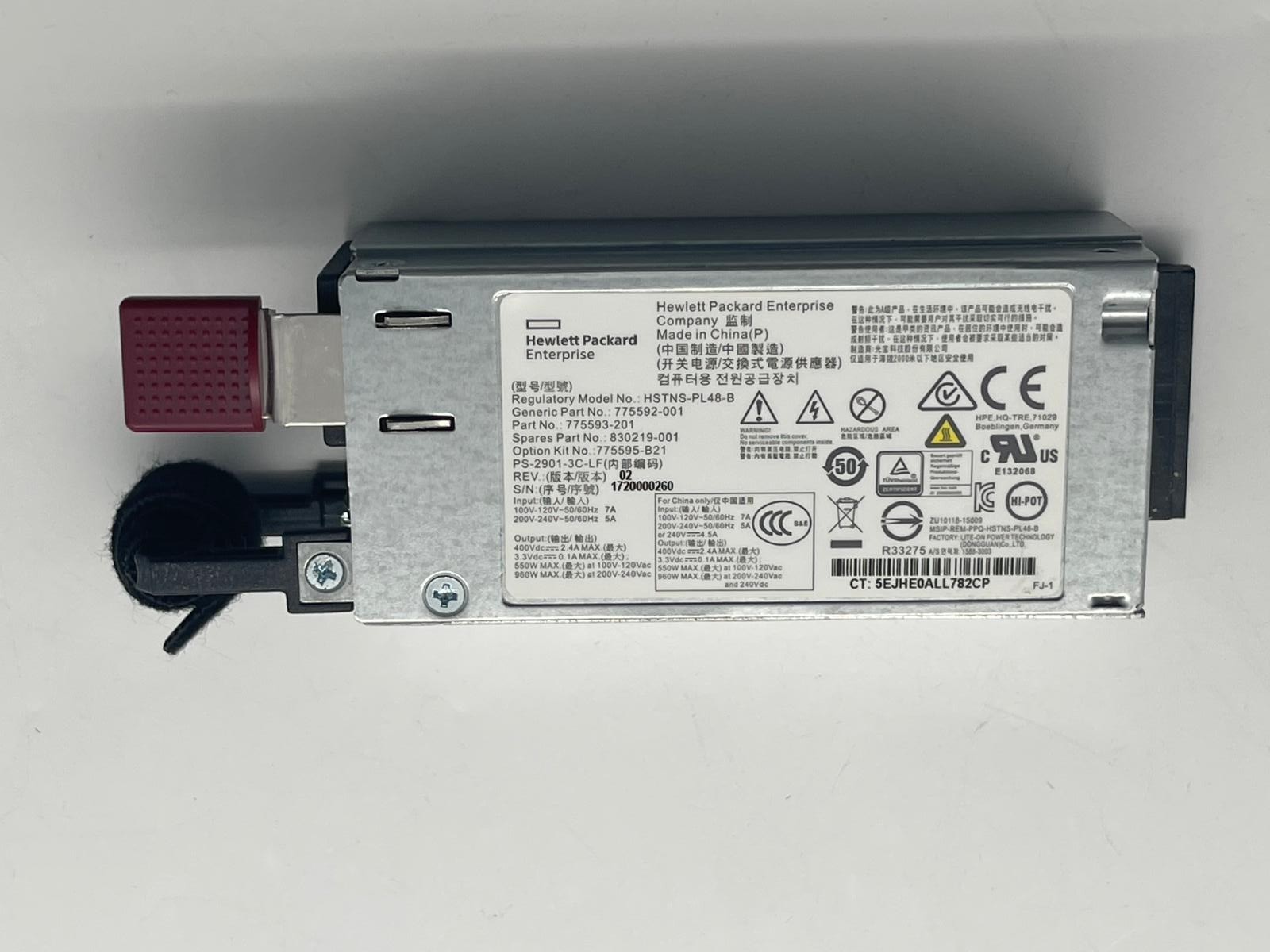 HPE 500W Flex Slot Platinum PSU 830219-001 775593-201 HSTNS-PL48-B