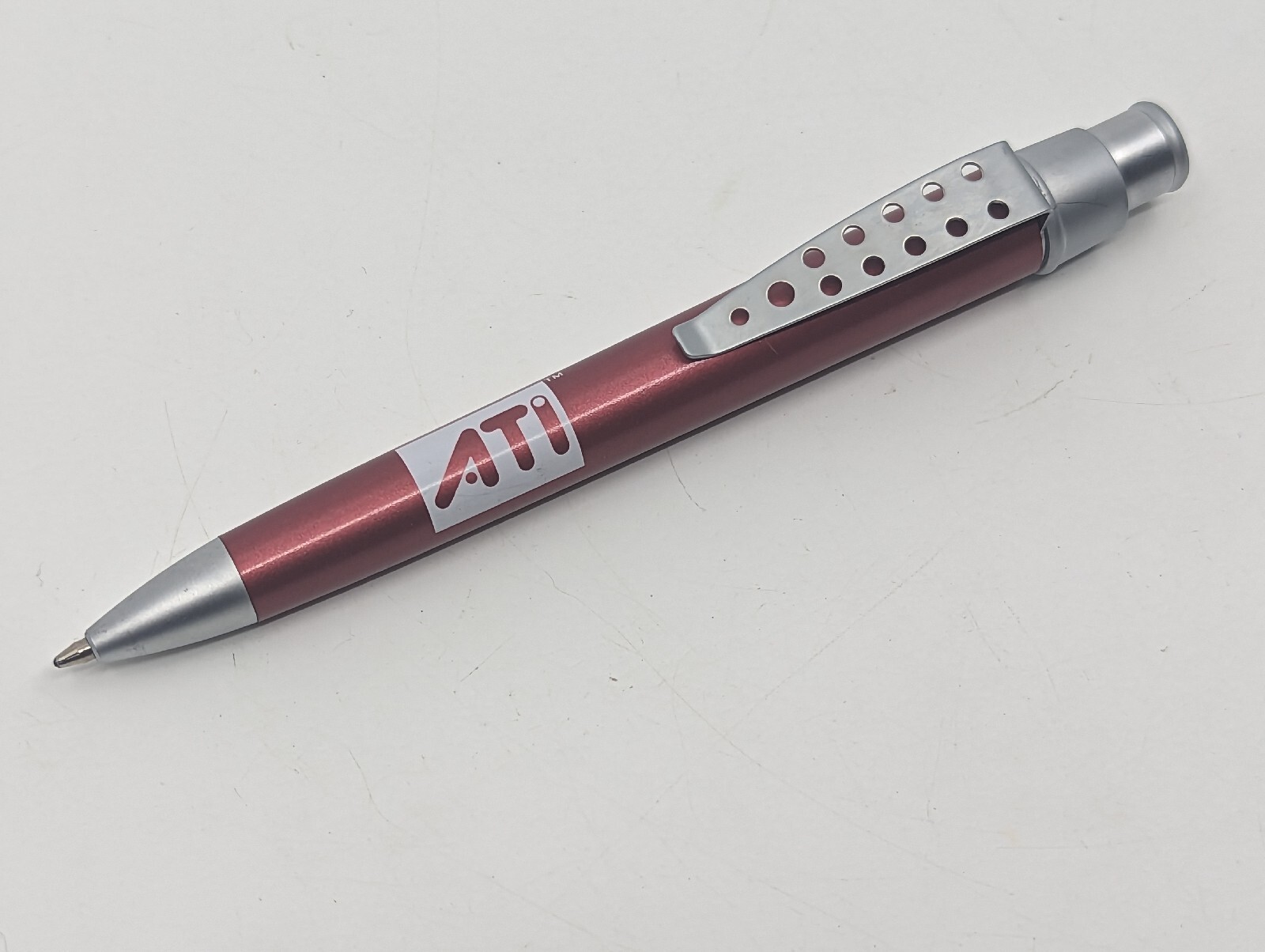 Vintage ATI Graphics Ball Point Pen, Red/Silver, NOS, Rare Computer Collectible