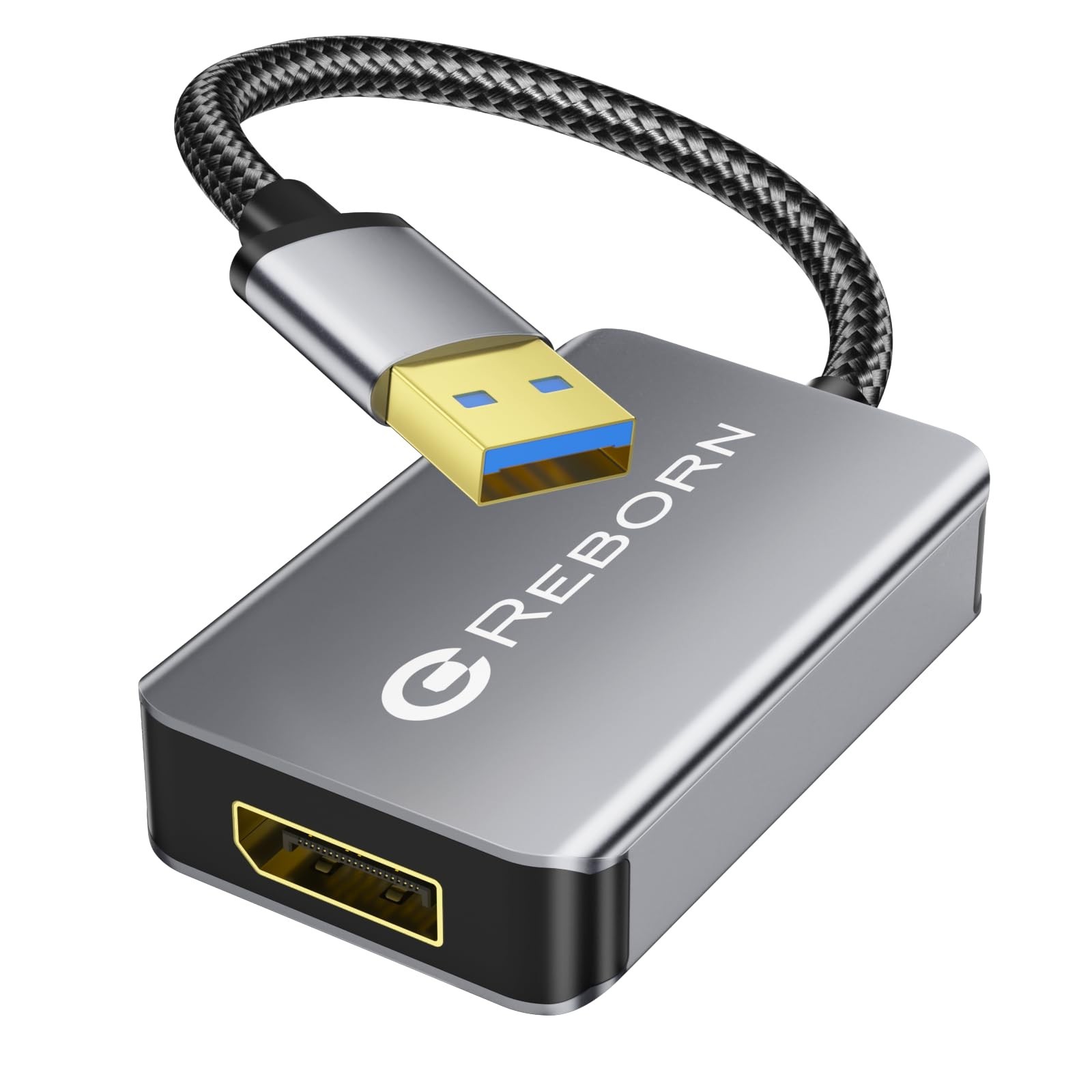 Reborn USB 3.0 to DisplayPort Adapter, 1080P@60Hz USB 3.0 Male to DisplayPort 