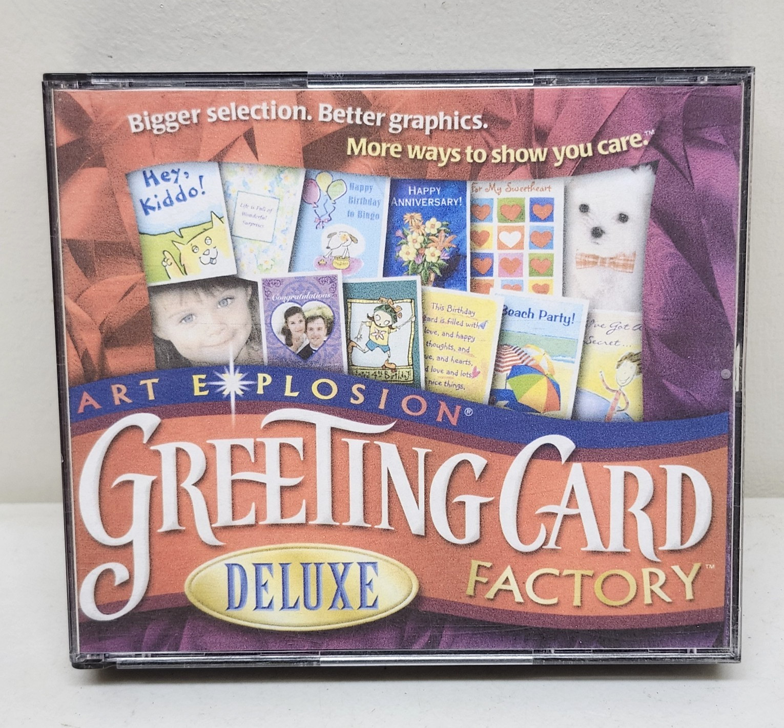 Art Explosion Greeting Card Factory Deluxe PC 3 CD-ROMs 2000 Nova Windows 95/98