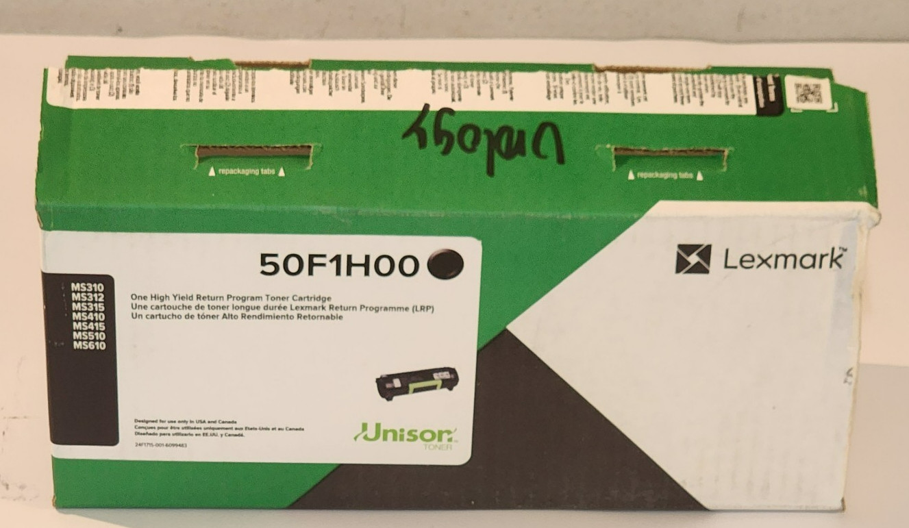 Lexmark 50F1H00 Black Hi Yield Toner Cartridge MS310/410/610 Genuine Open Box