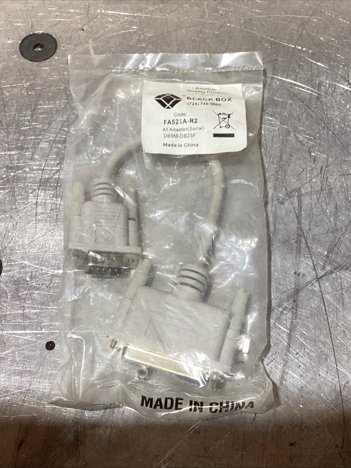 Black Box FA521A-R2 AT Adapter Serial DB9 Male DB25 Female