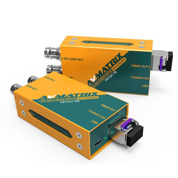 AVMATRIX FE1121 Mini 3G-SDI Fiber Optic Extender for 20KM transmission 