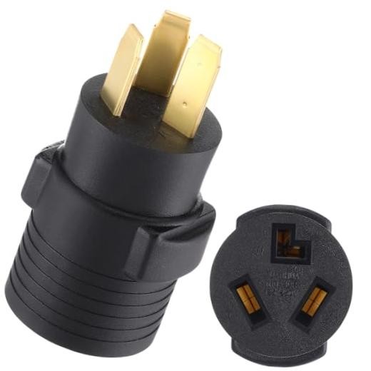 NEMA Dryer Adapter - 3 Prong Plug - Black 10-50P to 10-30R - 3 Prong