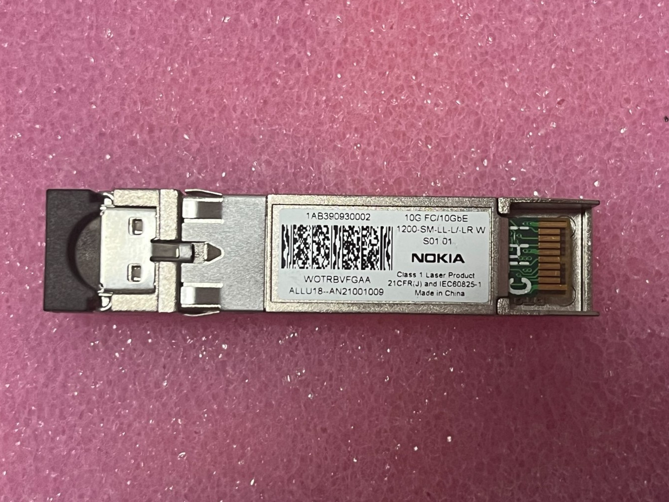 Nokia 1AB390930002 WOTRBVFGAA SFP+ 10G FC / 10GbE LR 1310nm 10KM SMF Transceiver