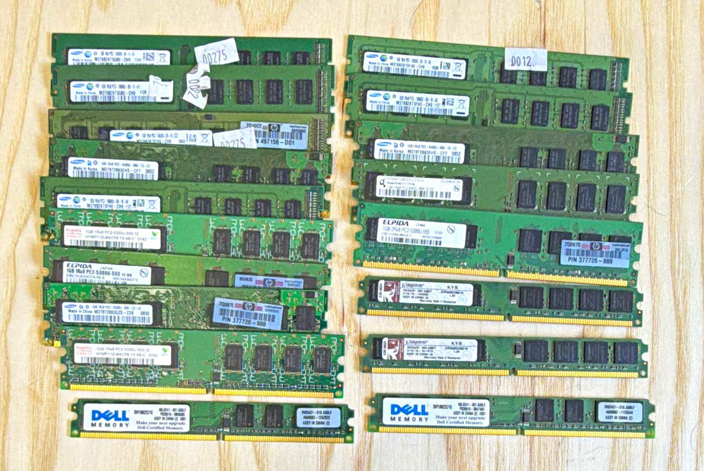 1GB Desktop RAM Lot of #18 Modules Mixed Brands. Read Details