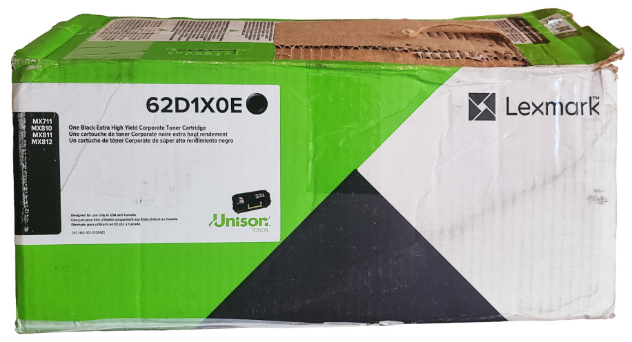 Lexmark 62D1X0E 62D1XOE Black Extra High Yield Toner Cartridge New With Open Box