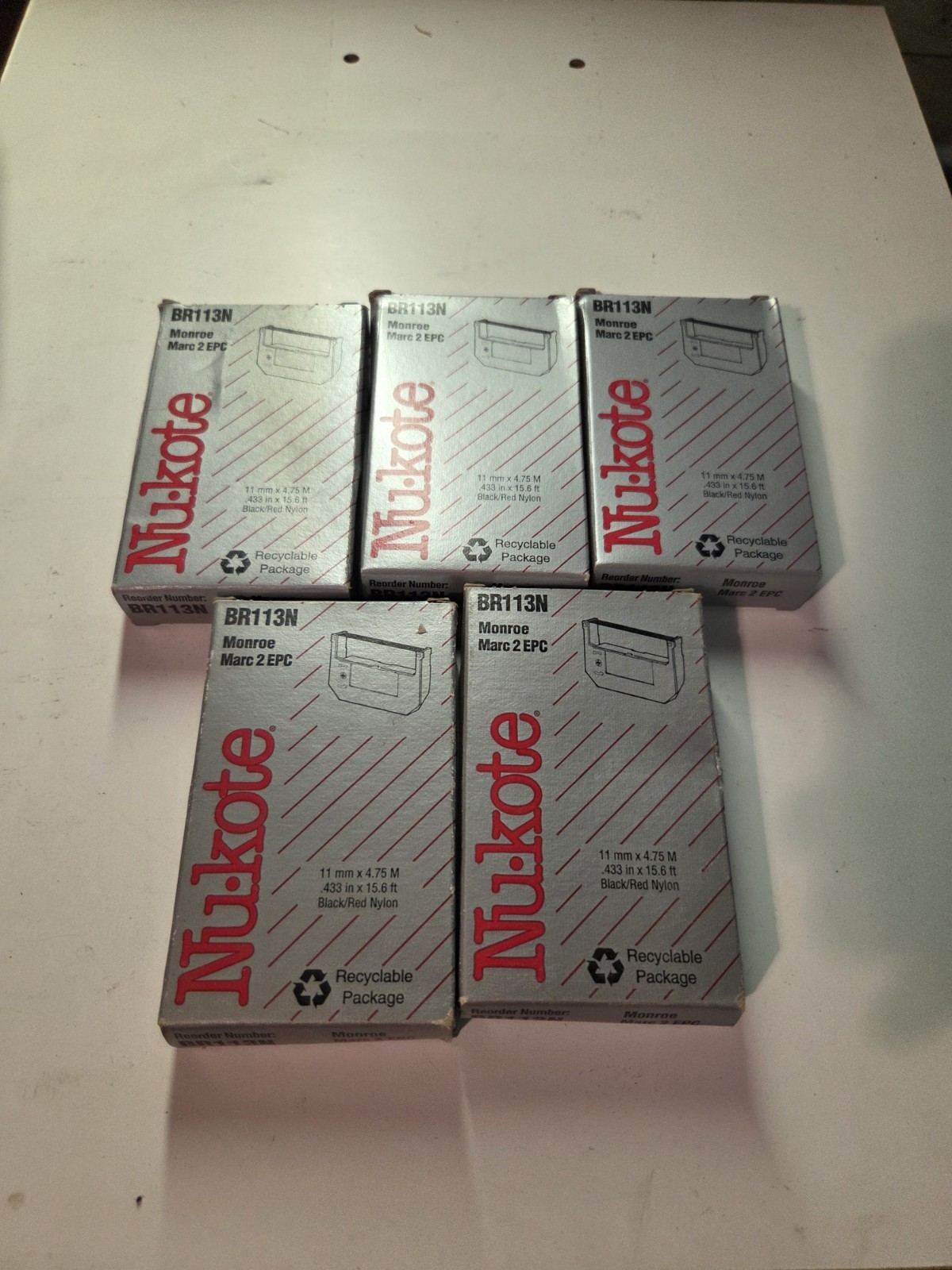 Lot of 5 -  Nukote Model BR113N Cartridge Monroe Series Marc 2 EPC Black/Red