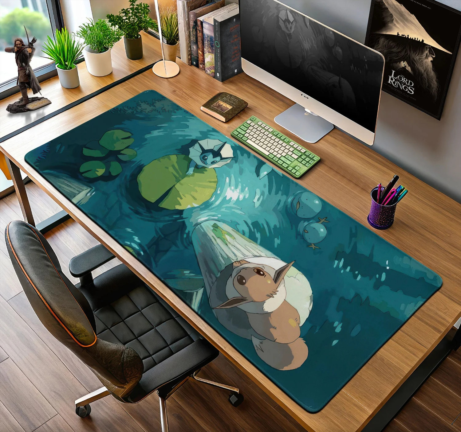 Eevee & Vaporeon Stream Glide Mouse Pad, Pokémon Gaming Desk Accessories