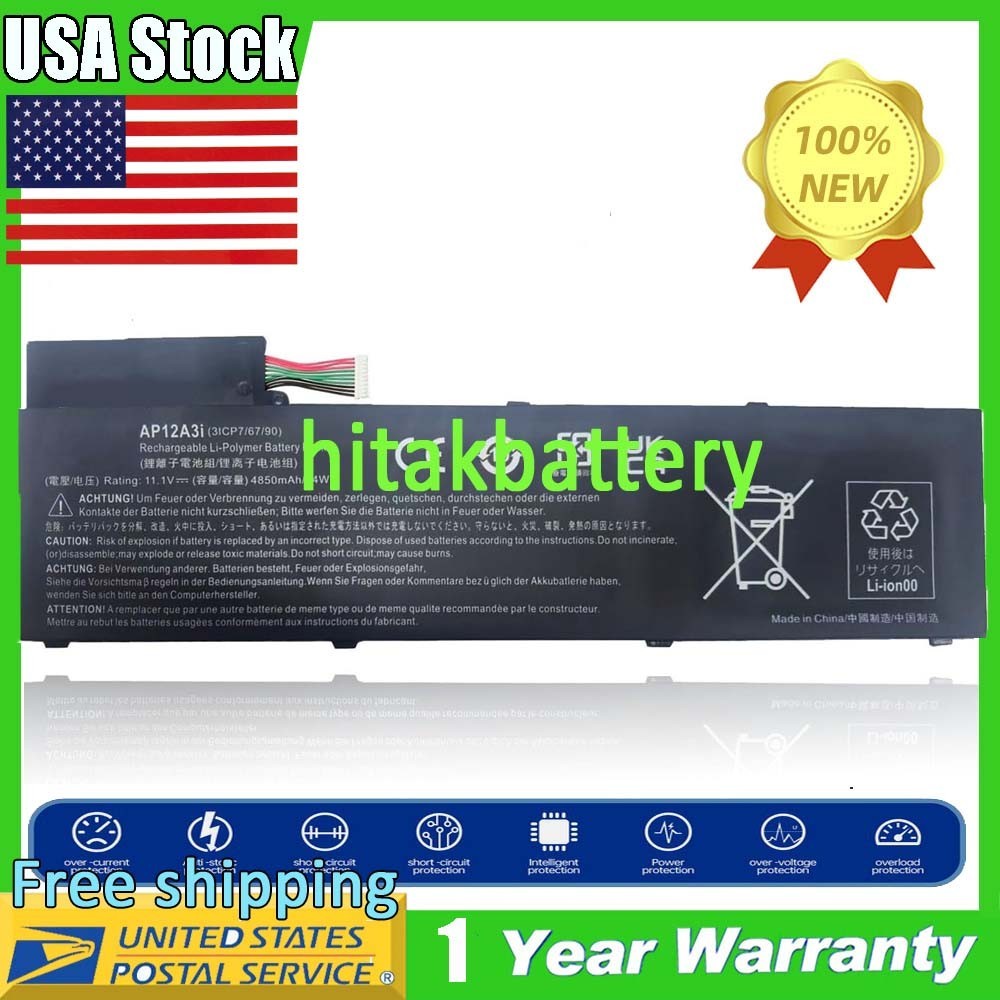 Battery For Acer Aspire M5-581T(G) Q5LJ1 Battery AP12A3I AP12A4i 4850mAh 11.1V
