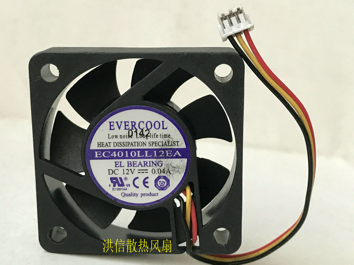 1pcs  EVERCOOL EC4010LL12EA 12V 0.04A 4010 4CM Ultra-quiet cooling fan 3pin