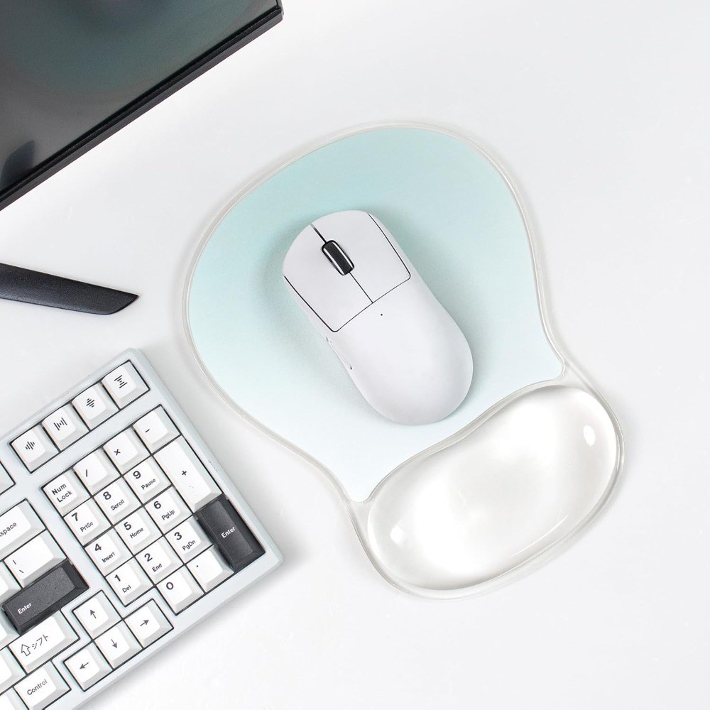 Gel Mouse Pad with Wrist Rest, Ergonomic Clear Mousepad Support, Cooling Pain