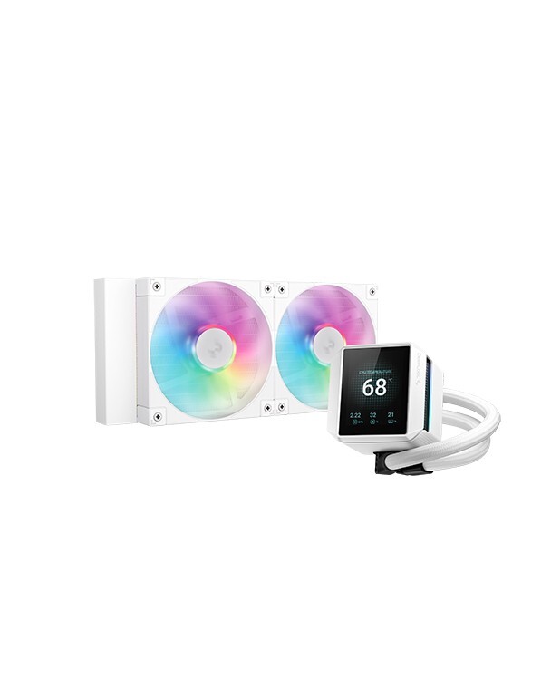 DeepCool MYSTIQUE 240 ARGB White 5th Gen Liquid Cooler with 2.8” LCD Screen