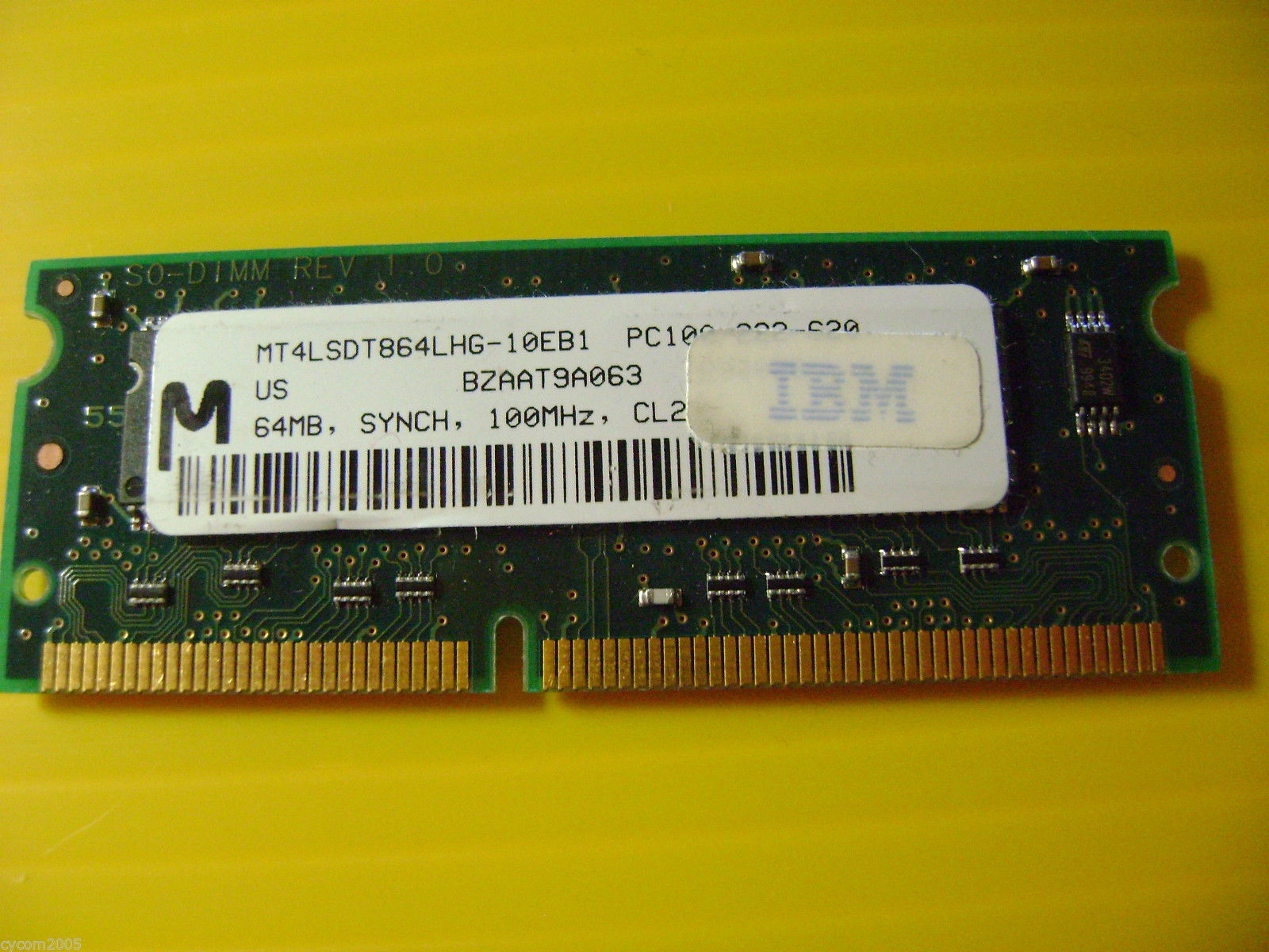 Micron MT4LSDT864LHG-10EB1 SD RAM 100MHz 64 MB Synch CL2 Fully Working