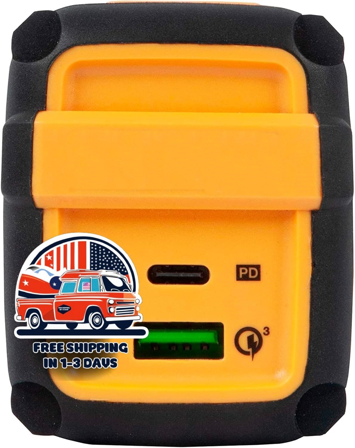 Cargador de alta resistencia con doble puerto USB y USB-C (cable no incluido) US