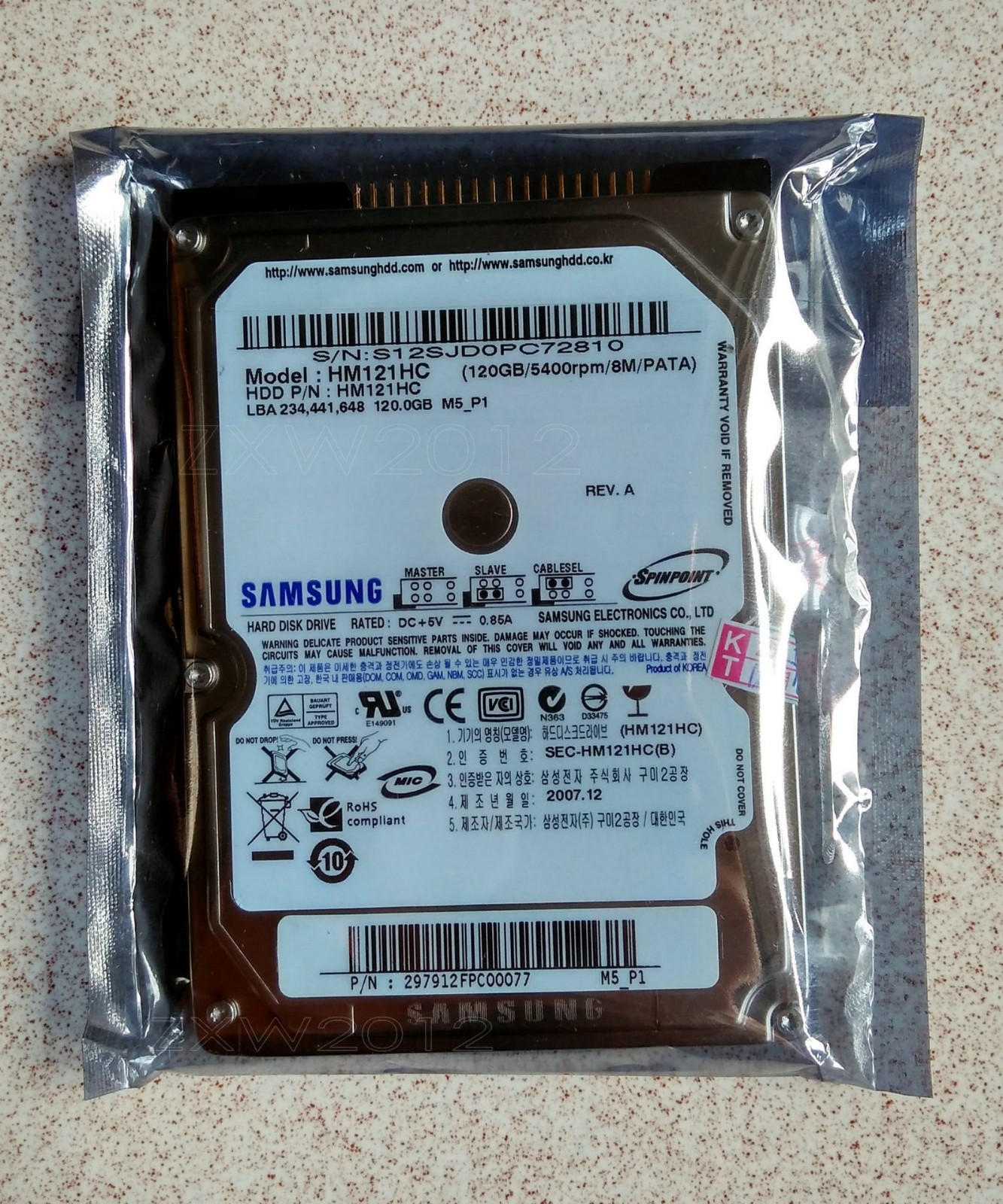 Samsung HM120HC 120GB 5400rpm IDE, ATA, PATA Laptop 2.5" Hard Drive