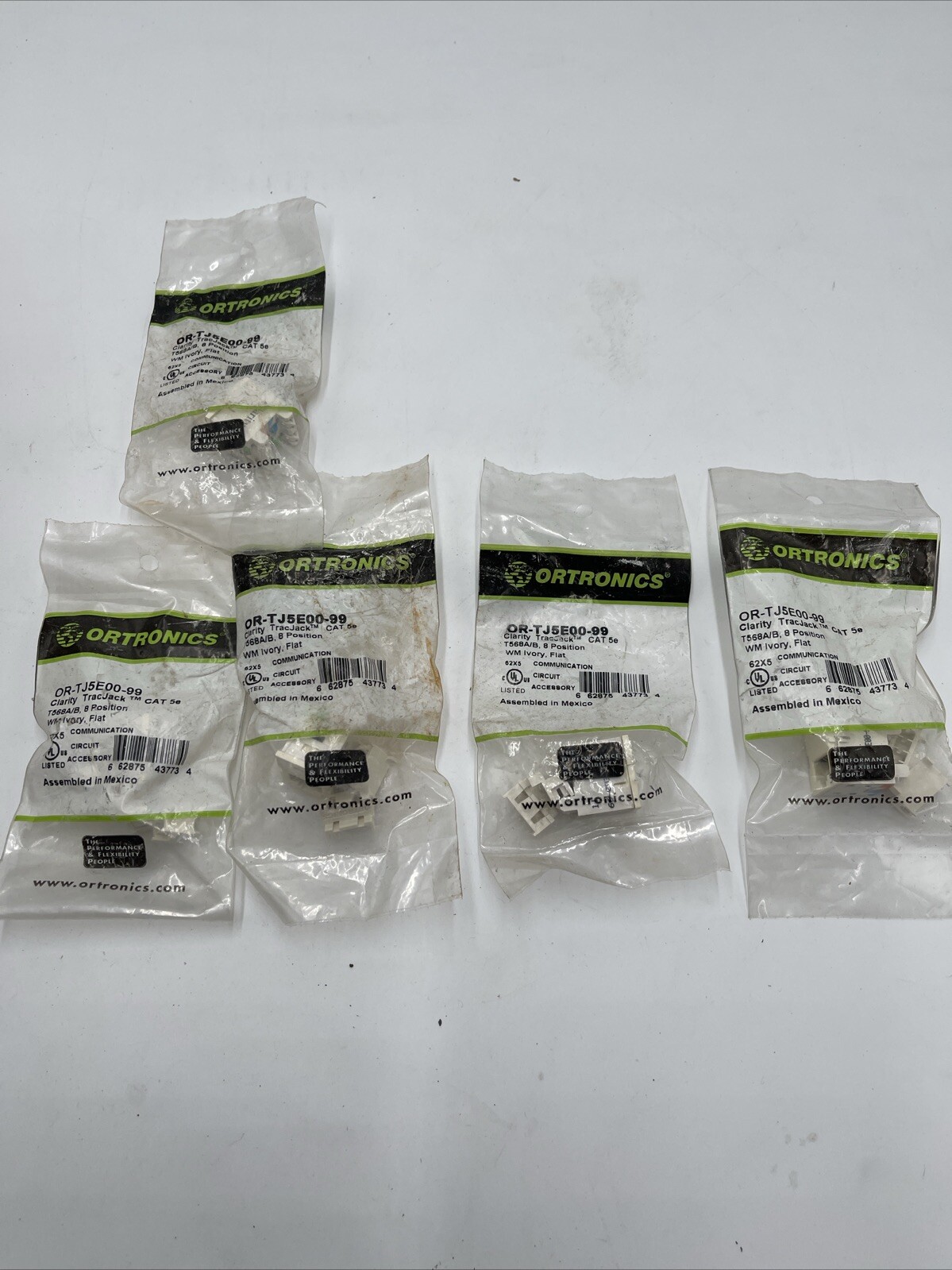 5  Legrand OR-TJ5E00-99 Clarity TracJack Cat5e Ivory
