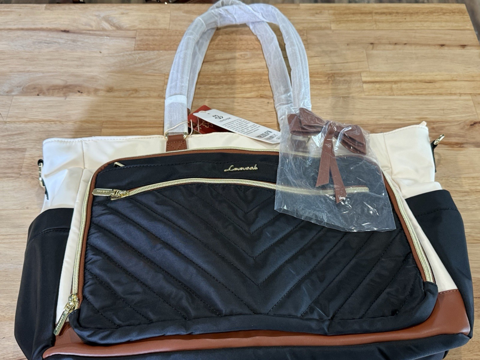 LOVEVOOK Laptop Tote Bag Leather Work Bag, Waterproof Business Bag