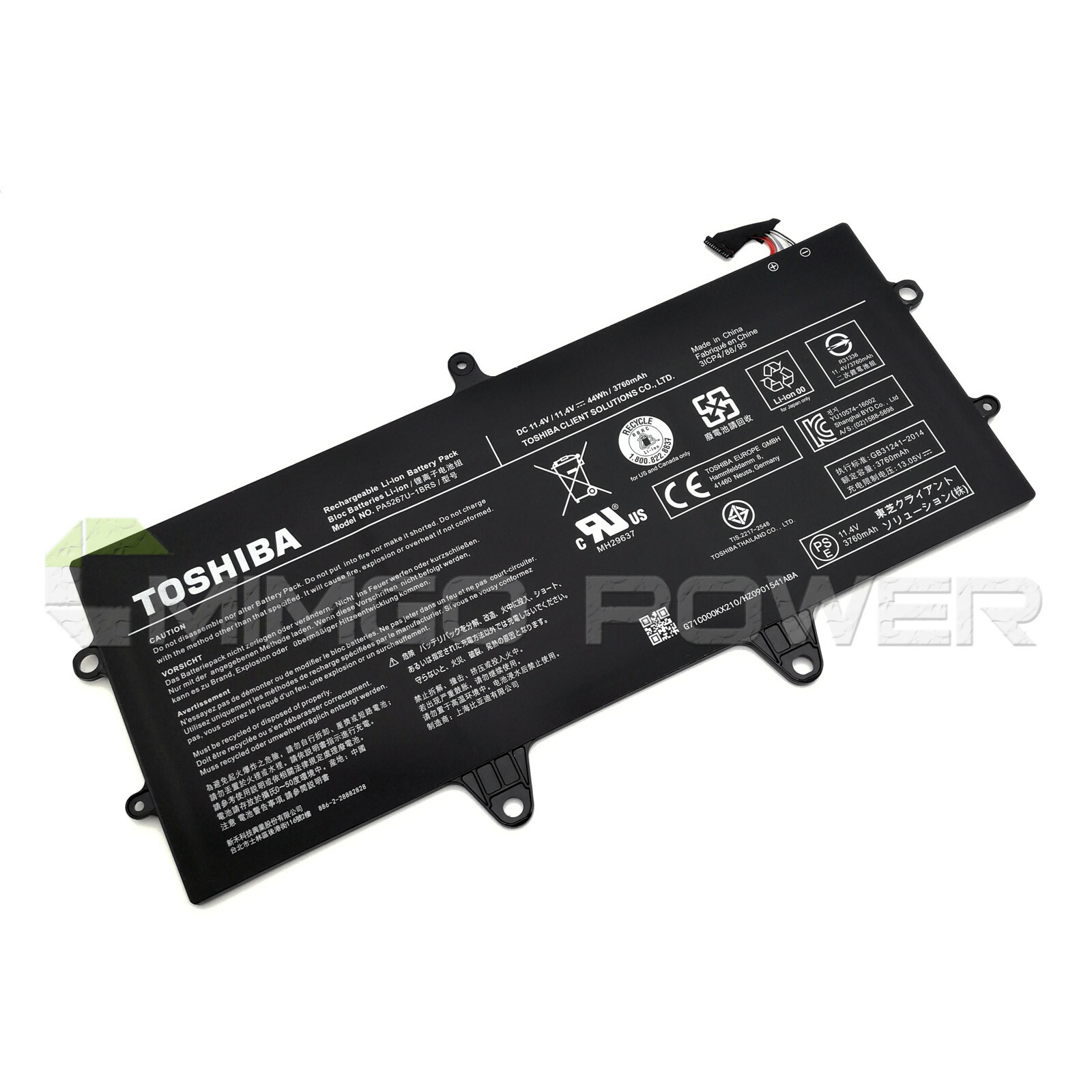 New Genuine PA5267U-1BRS OEM 44Wh Battery for Toshiba Portege X20W X20W-D X20W-E