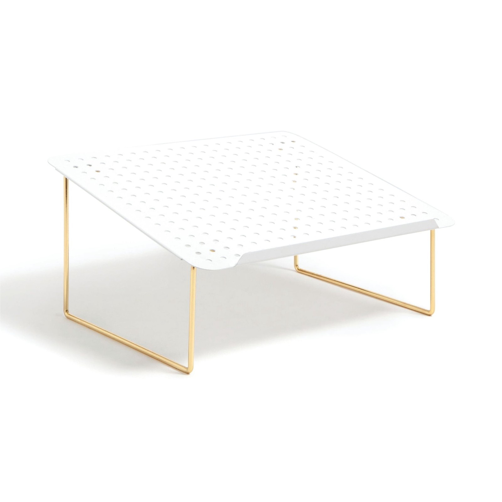 U Brands Perforated Metal Top Laptop Stand, 13 x 11 x 6“, Gold Metal
