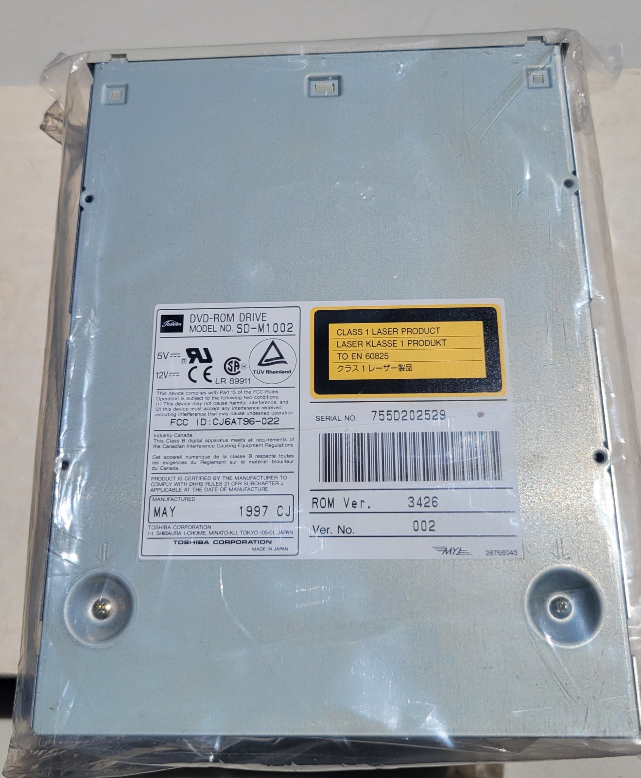 1997 Toshiba SD-M1002 DVD-ROM Drive *SEALED