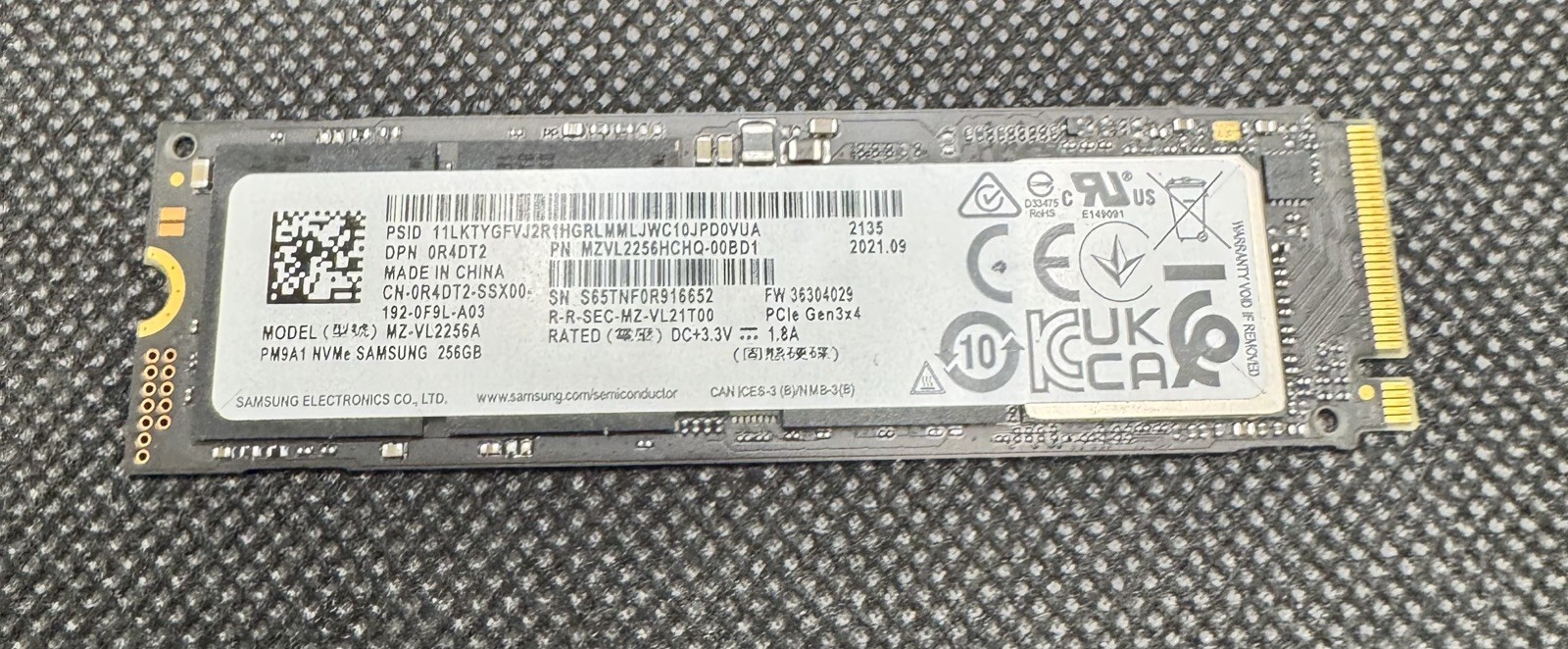 Samsung PM981a 256GB SSD M.2 OEM