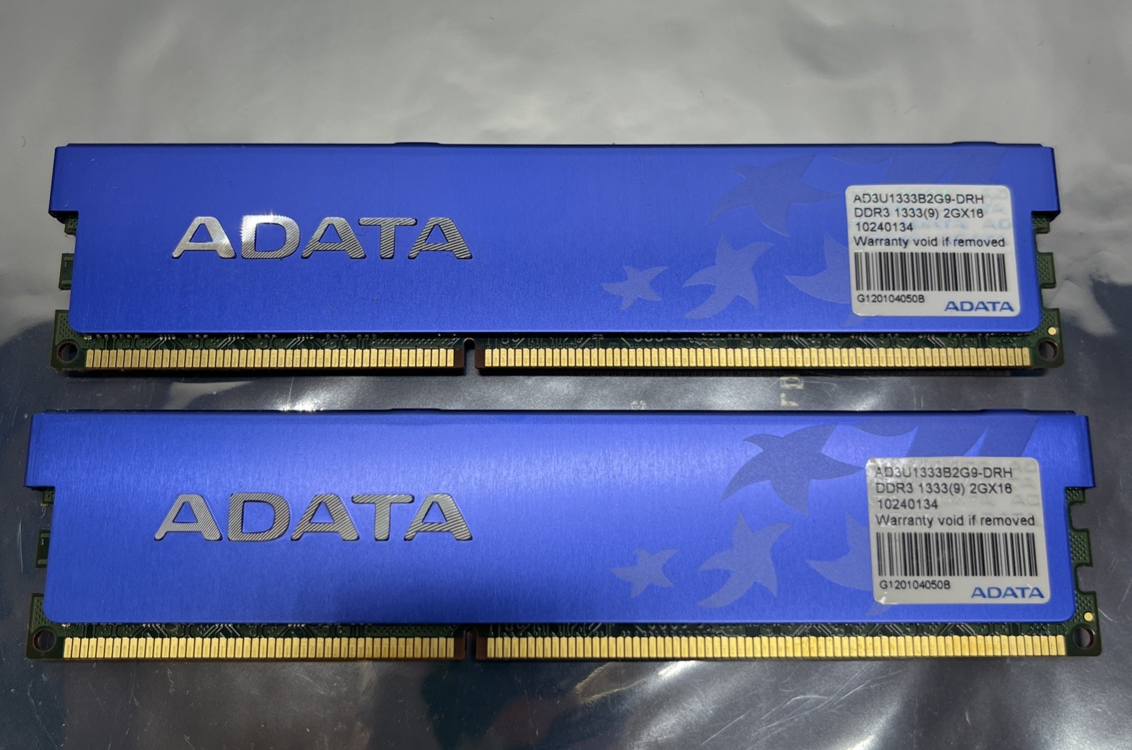 Lot of 2 ADATA 2GB (4GB Total) AD3U1333B2G9 PC RAM DDR3 PC3-10600 Memory Server