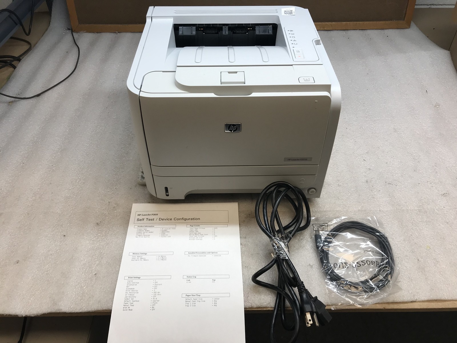 HP LaserJet P2035 Monochrome laser printer - No Toner- 5K page count - Tested