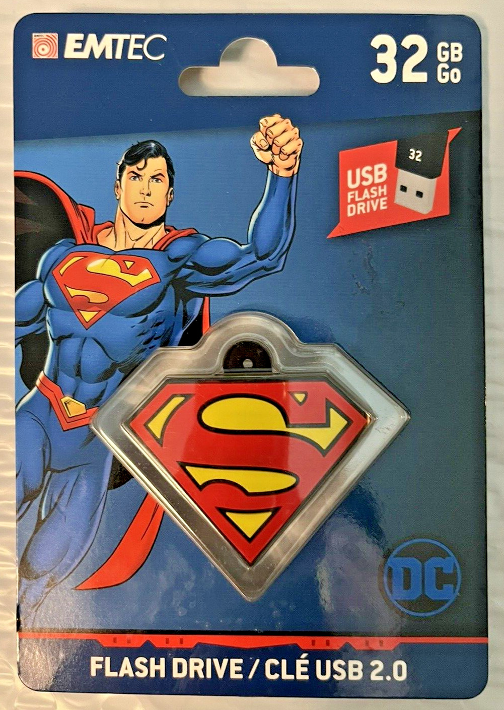Emtec Superman Justice League USB 32 GB Flash Drive/Keychain 2.0 New Sealed
