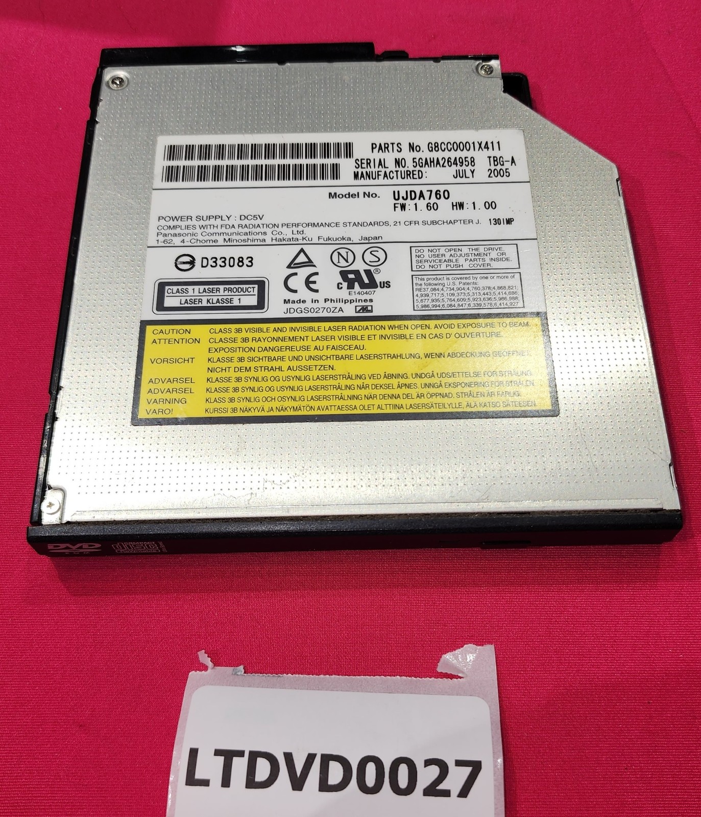 LTDVD0027 - Panasonic UJDA760 CD-RW DVD-ROM Combo Drive