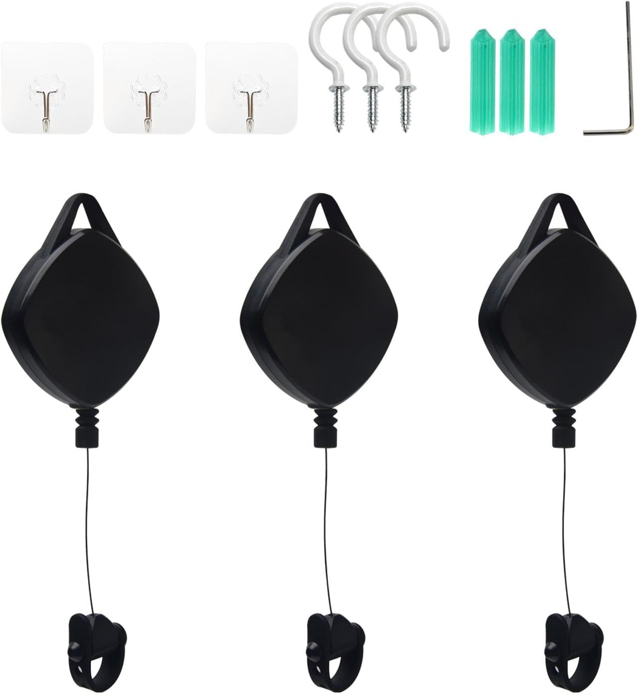 VR Cable Management 3Packs Drill Free Retractable Ceiling Pulley System | Compat