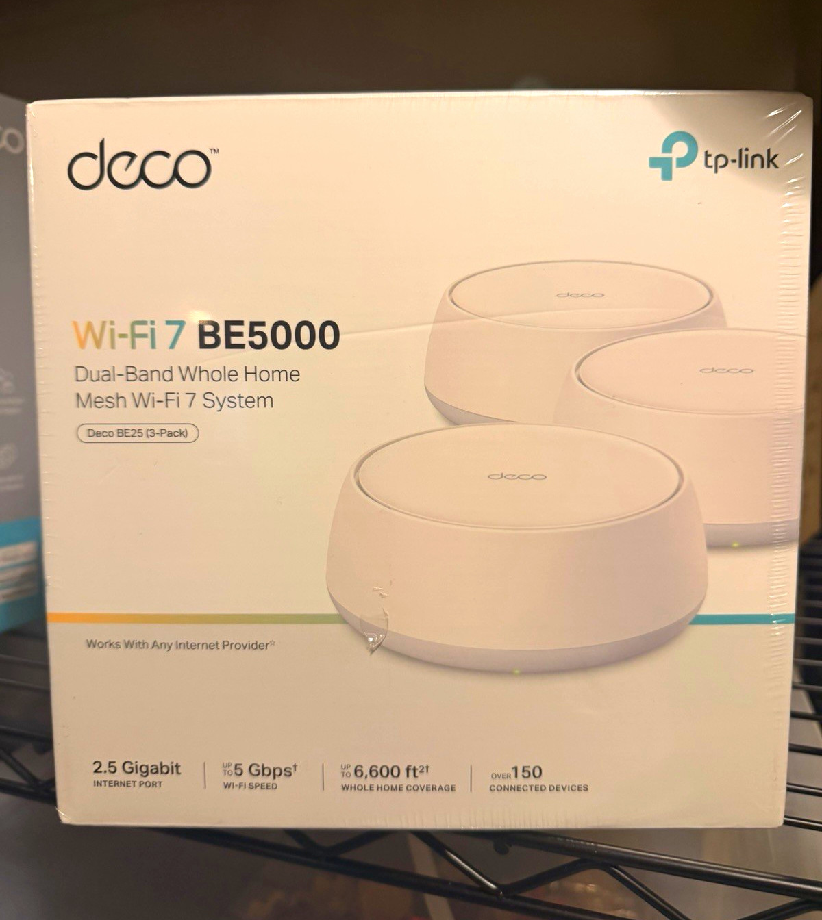 TP-LINK Deco BE5000 Wi-Fi 7 Dual-Band Mesh Router 3-Pack, 2.5Gbps, White