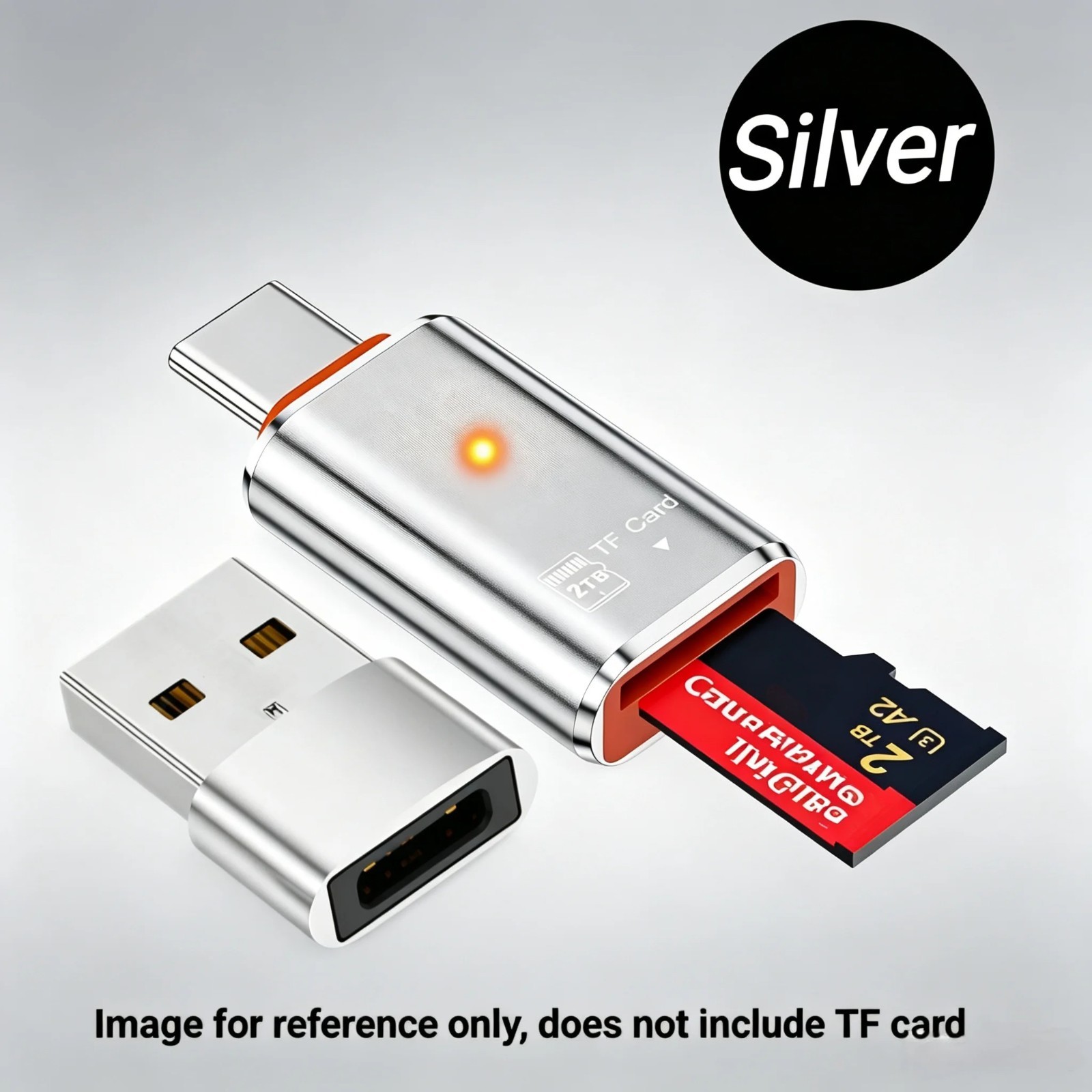 USB C SD TF Card Reader Adapter Memory Card Reader Supports Up to 2TB